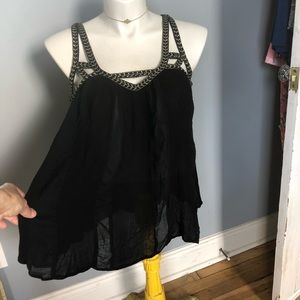 Vanessa Virginia Anthropologie Strappy Trapeze Top